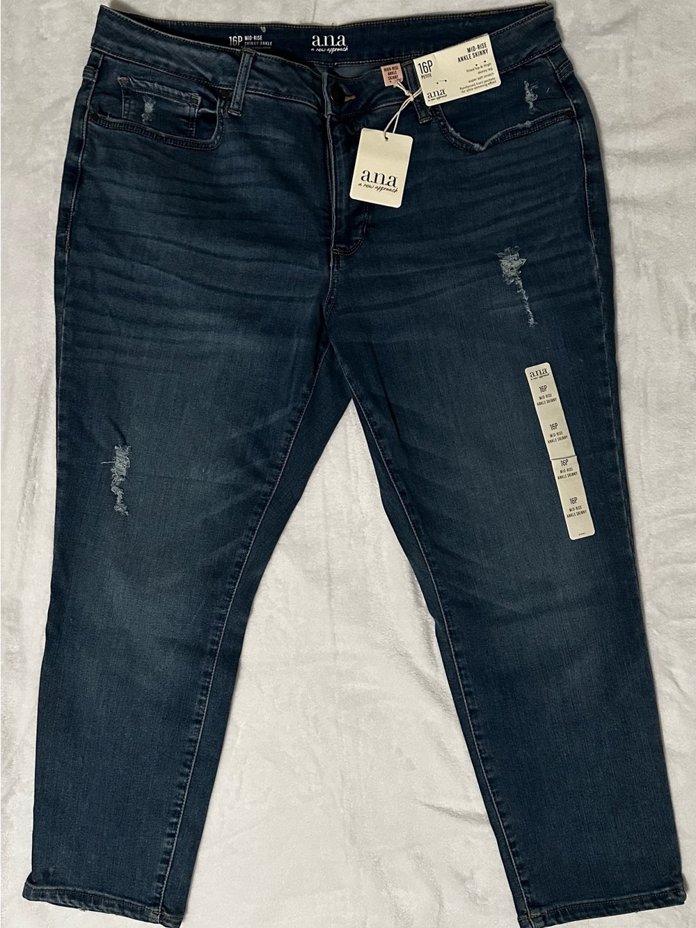 16p a.n.a Dark Wash Distressed Women’s Jeans - Dark Blue